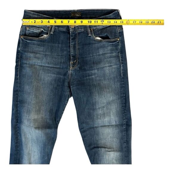 Mother Jeans Womens 29 Blue High Waisted Looker Ankle Fray Dark Wash Denim - Picture 3 of 10